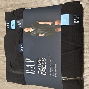 GAP Black Cotton Gauze Dress